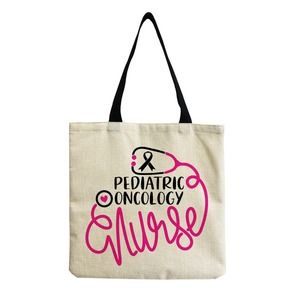 Nurse Nursing Pride Linen Tote Bag Pediatric Oncology Nurse